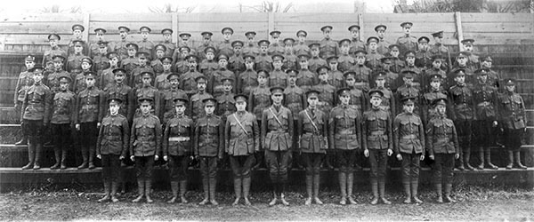 Members of the 118th Battalion, C Company (1916). The 118th Battalion was based in Berlin (later renamed Kitchener), Ontario. Slow recruitment for the battalion resulted in accusations that the local population was disloyal to the British Crown.