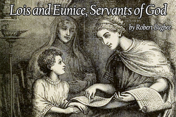 Lois and Eunice teach Timothy from the Scriptures (by William James Webbe, c. 1893).