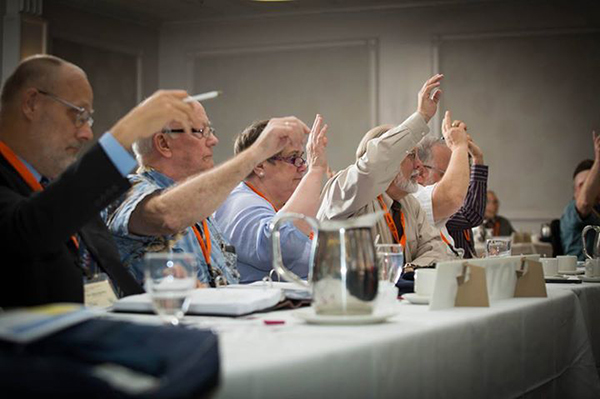 Delegates vote during the East District 2015 convention (Photo: Chris Bruer).