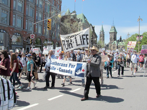 Lutherans take part in the 2015 March for Life in Ottawa.