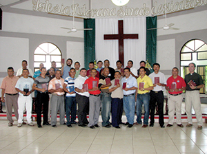 Nicaraguan students pose with their personal copies of the Greek New Testament.