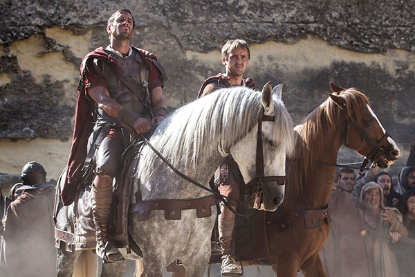 Ralph Fiennes stars as Clavius (left) alongside Tom Felton (as Lucius) of Harry Potter fame.