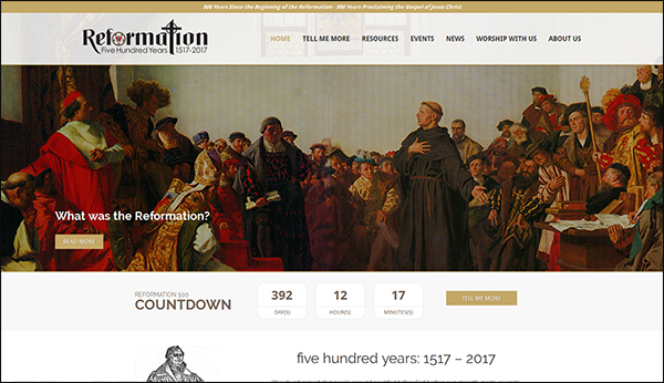 LCC's new anniversary of the Reformation website.
