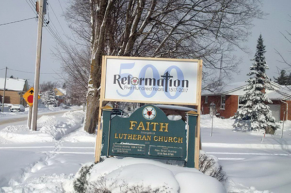 Faith Lutheran (Desboro) declares the 500th anniversary of the Reformation for all to see.