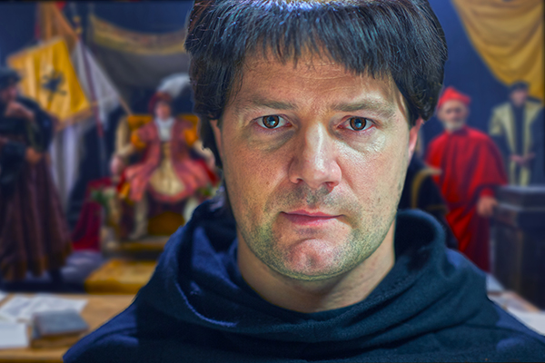 Padraic Delany stars as reformer Martin Luther in Martin Luther: The Idea that Changed the World. (Image: Courtesy Boettcher+Trinklein Inc.)